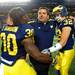 Michigan head coach Brady Hoke embraces safety Thomas Gordon and safety Jordan Kovacs after Michigan beat Michigan State 12-10 at Michigan Stadium on Saturday. Melanie Maxwell I AnnArbor.com